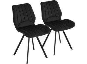 4250931576297 - Trisens - Esszimmerstuhl Küchenstuhl mit einem Samtvelours Bezug und einem Metallgestell Schwarz 2 St 4250931576297 - Trisens - Esszimmerstuhl Küchenstuhl mit einem Samtvelours Bezug und einem Metallgestell Schwarz 2 St