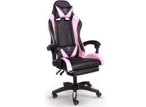 4250931576327 - Trisens - Gaming Stuhl Home Office Chair Racing Chefsessel Bürostuhl Sportsitz Büro Stuhl Schwarz Rosa