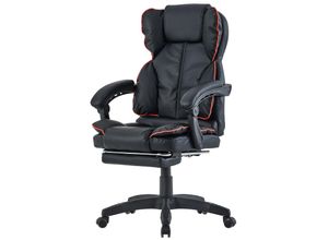 4250931577270 - Trisens - Schreibtischstuhl Design Bürostuhl Racing Chair Chefsessel Gamingstuhl Fußstütze Schwarz-Rot