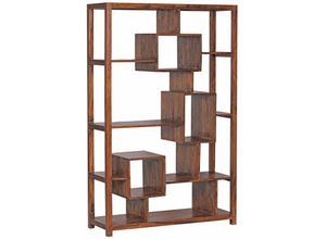 4250950206793 - Bücherregal Massiv-Holz 115 x 180 cm Wohnzimmer-Regal Ablagefächer Design Landhaus Standregal Farbe wählbar