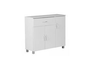 4250950206991 - WOHNLING Sideboard Weiss 90 x 75 cm mit 3 Türen & 1 Schublade