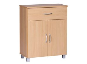 4250950212053 - Sideboard 60x75x30cm Kommode mit Schublade und Türen Kleine Moderne Anrichte Design Holz Schrank Allzweckschrank mit Griffen Kleiner Flurschrank