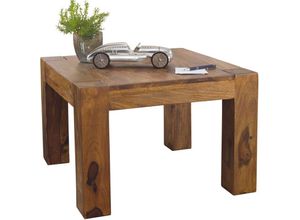 4250950212664 - Couchtisch 60 x 60 x 40 cm Holz Massiv Massiver Wohnzimmertisch Quadratisch Braun Beistelltisch Massivholz Design Holztisch Wohnzimmer - Finebuy