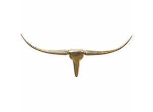 4250950218703 - Finebuy - Deko Geweih Bull m FB37859 Gold 100 cm Aluminium Design Hörner Wanddekoration Stierkopf Horn Modern Wandskulptur Geweih-Jagdtrophäe