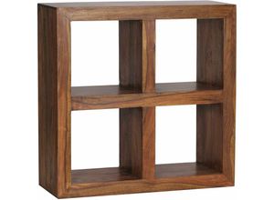 4250950219403 - Standregal Massivholz 82 cm hoch 4 Böden Design Holzregal Naturprodukt Landhaus Beistelltisch Farbe wählbar - Finebuy