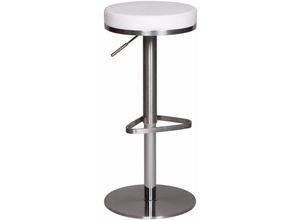 4250950221666 - Barhocker Edelstahl höhenverstellbare Sitzhöhe 57 - 82 cm Barstuhl Modern 360° Drehbar Tresenhocker mit Standfuß Design Bistrohocker Hoch