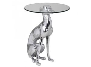 4250950225497 - Design Deko Beistelltisch Figur DOG aus Aluminium Farbe Silber