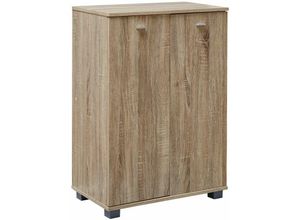 4250950228191 - Design Schuhschrank nimes modern Holz 12 Paar Schuhe 4 Fächer 2 Türen Schuhregal 60 x 90 x 35 cm platzsparend Schuhkommode Flurschrank mit Ablage