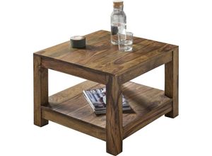 4250950228863 - Couchtisch Massiv-Holz 60 x 60 cm Wohnzimmer-Tisch Design braun Landhaus-Stil Beistelltisch Farbe wählbar