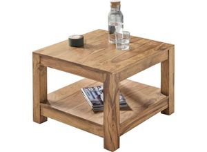 4250950229013 - Couchtisch Massiv-Holz 60 x 60 cm Wohnzimmer-Tisch Design braun Landhaus-Stil Beistelltisch Farbe wählbar - Finebuy