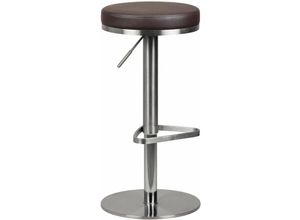 4250950229341 - Barhocker Edelstahl höhenverstellbare Sitzhöhe 57 - 82 cm Barstuhl Modern 360° Drehbar Tresenhocker mit Standfuß Design Bistrohocker Hoch