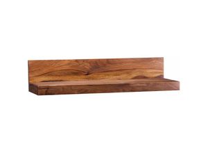 4250950229747 - Wandregal Massivholz Sheesham Holzregal Landhausstil Hängeregal Wandboard Naturprodukt Regal Größe wählbar - Finebuy