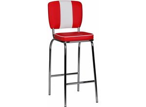 4250950233072 - Barhocker American Diner 50er Jahre Retro Barstuhl Sitzfläche mit Rücken-Lehne Fußstütze Sitzhöhe 76 cm - Finebuy