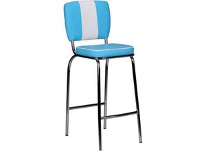 4250950233096 - Barhocker American Diner 50er Jahre Retro Barstuhl Sitzfläche mit Rücken-Lehne Fußstütze Sitzhöhe 76 cm - Finebuy