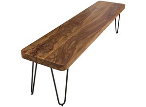 4250950235427 - Massive Sitzbank 180 x 40 cm harlem Sheesham Holz Bank für Esstisch Massiv Küchenbank Massivholz Essbank ohne Lehne für Esszimmer - Finebuy