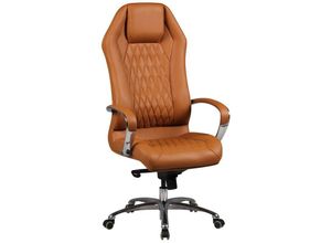 4250950241473 - Finebuy - Bürostuhl monterey Echt-Leder Schreibtischstuhl xxl Polsterung Design Chefsessel hohe Rückenlehne mit Kopfstütze Drehstuhl Drehsessel