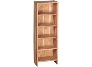 4250950250369 - Finebuy - cd Regal Massivholz Standregal 90 cm hoch CD-Aufbewahrung 5 Fächer Bücherregal Natur Landhaus-Stil