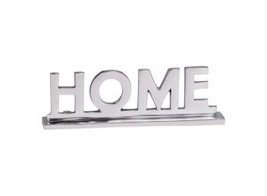 4250950252141 - Home Deko Schriftzug Design Wohnzimmer Ess-Tisch- Dekoration Wohnung Alu Aluminium Wohndeko Silber 22 cm - Finebuy