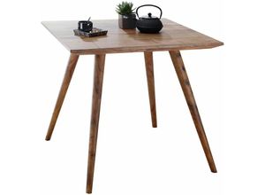 4250950265035 - Esszimmertisch Sheesham rustikal Massiv-Holz Design Landhaus Esstisch Tisch für Esszimmer klein 4 - 6 Personen - Finebuy