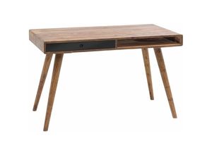 4250950267244 - Finebuy - Schreibtisch repa 120 x 60 x 75 cm Massiv Holz Laptoptisch Sheesham Natur Landhaus-Stil Arbeitstisch mit 1 Schublade Bürotisch PC-Tisch