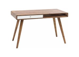 4250950267268 - Finebuy - Schreibtisch repa 120 x 60 x 75 cm Massiv Holz Laptoptisch Sheesham Natur Landhaus-Stil Arbeitstisch mit 1 Schublade Bürotisch PC-Tisch