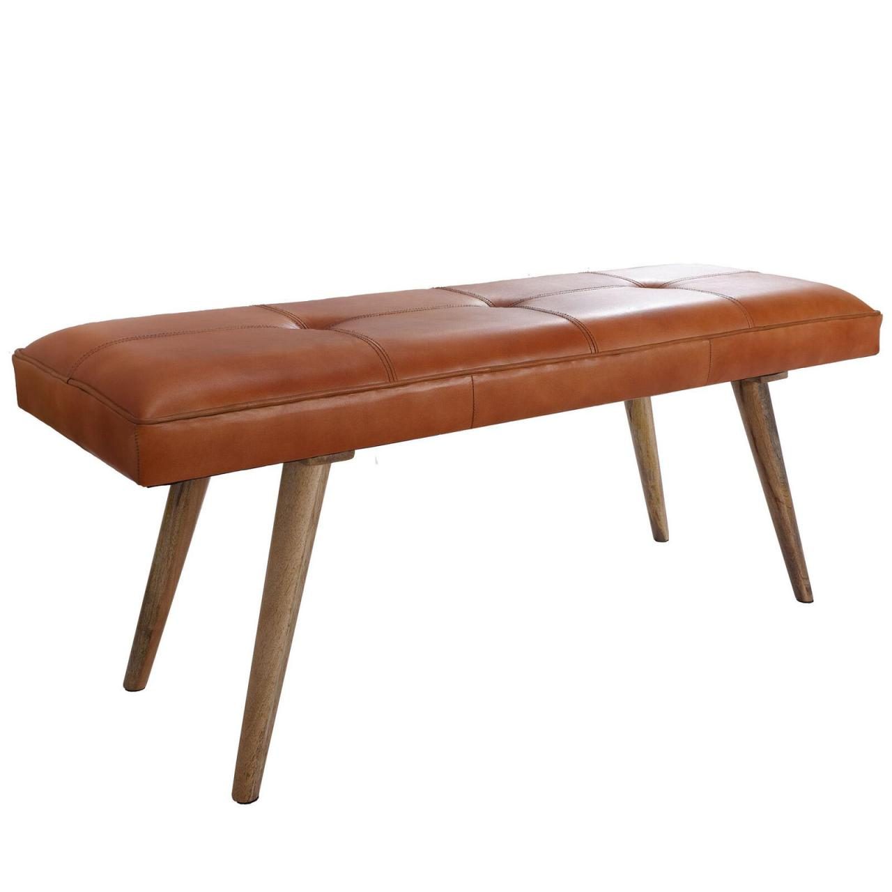 4250950270411 - WOHNLING Sitzbank Ziegenleder braun WL5319 Sitzbank braun Leder 1170 cm