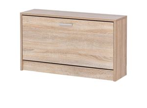 4250950281417 - Schuhbank split mit Sitzfläche Schuhkipper Holz 80 x 47 x 24 cm Flurbank klein geschlossen Sitzbank schmal Flur mit Stauraum Schuhschrank einzeln