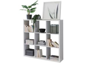 4250950283602 - Würfelregal FB52460 Weiß 112x29x112 cm Bücherregal mit 9 Fächern Modern Standregal Holz Regal Freistehend Ordnerregal Raumteiler Würfel-Regal