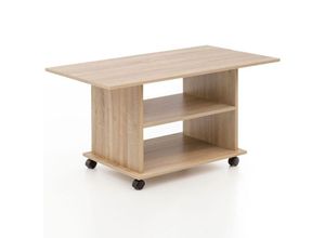 4250950287945 - Design Couchtisch 95 x 51 x 545 cm Drehbar mit Rollen Wohnzimmertisch Coffee Table Sofatisch Loungetisch Holz Kaffeetisch mit Stauraum - Finebuy