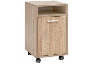 4250950288515 - Rollcontainer SV51848 Holz 33x60x38cm Schubladenschrank Büro Container Schreibtischcontainer mit Tür & Ablage Bürocontainer Beistellcontainer mit