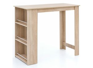 4250950291089 - Finebuy - Bartisch 120 x 60 cm Stehtisch Holz Küchenbartisch Bartresen mit integriertem Regal Tresentisch mit Bar Tresen Küchen Tisch