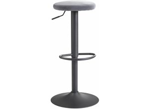 4250950299078 - Barhocker Samt Hocker ohne Lehne 58 - 79 cm Küchenhocker Stoff   Metall 100kg Design Barstuhl Tresenhocker Drehbar Bistrohocker - Finebuy