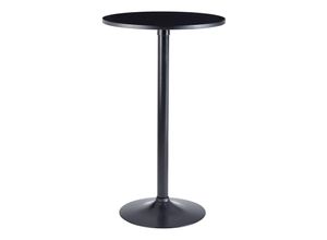 4250950299115 - Design Bartisch Schwarz Stehtisch ø 60 cm Metall   Holz Partytisch Bistrotisch 100 cm Hoch Messetisch Modern - Finebuy