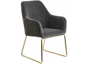 4250950299726 - Esszimmerstuhl Samt Küchenstuhl mit goldenen Beinen Schalenstuhl Stoff   Metall Design Polsterstuhl Esszimmer Stuhl Gepolstert - Finebuy