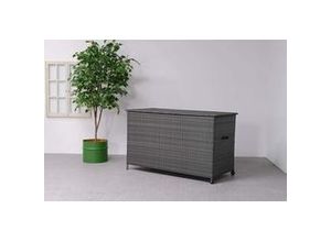 4250952306545 - YORK XL Alu Polyrattan Kissenbox Auflagenbox 166x76x99cm grau earl grey