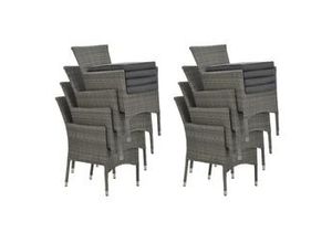 4250952340914 - NICOSIA Polyrattan-Stapelsessel Set Diningsessel grau