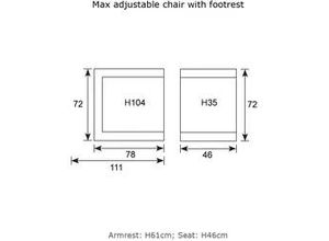 4250952340969 - MAX Relax Sessel Diningsessel Liege mit Hocker- anthrazit