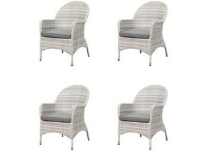 4250952344790 - Mandalika Garden LILLE Polyrattan Diningsessel mit Alu-Gestell - icewhite