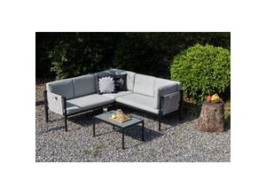 4250952345384 - Mandalika Garden Ecklounge Azora Sitzgruppe mit Tisch wetterfest anthrazit