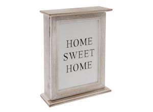 4250965946035 - Home affaire Schlüsselkasten Home Sweet Home weiß mit 6 Haken & Schriftzug Shabby Optik bunt