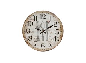 4250965953422 - Wanduhr HOME AFFAIRE Werant Wanduhren Gr B H 45 cm x 338 cm beige Wanduhren rund Ø 34 cm Vintage Optik dekorativ in Küche & Wohnzimmer