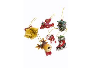 4250965958625 - Baumbehang MYFLAIR MÖBEL & ACCESSOIRES Weihnachtsdeko Christbaumschmuck Dekohänger Gr H 85 cm bunt (rot weiß braun) Deko-Hänger Weihnachtsbaumschmuck Weihnachtsdekoration Dekohänger Weihnachtsmotive