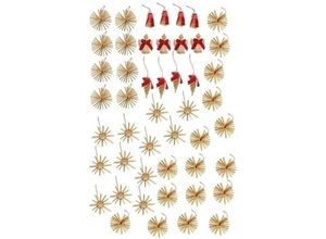 4250965964008 - Baumbehang MYFLAIR MÖBEL & ACCESSOIRES Weihnachtsdeko Christbaumschmuck Dekohänger Gr B H T 13 cm x 25 cm x 19 cm rot Weihnachtsdekoanhänger Sterne und Weihnachtsfiguren Baumschmuck handgefertigt