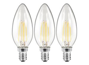 4250967316263 - Mcshine - led Filament Set 3x Kerzenlampe E14 2W 260lm warmweiß klar