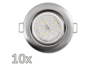 4250967336193 - Mcshine - Einbauleuchten-Set 10xRahmen 10x LED-Strahler Edelstahl gebürstet