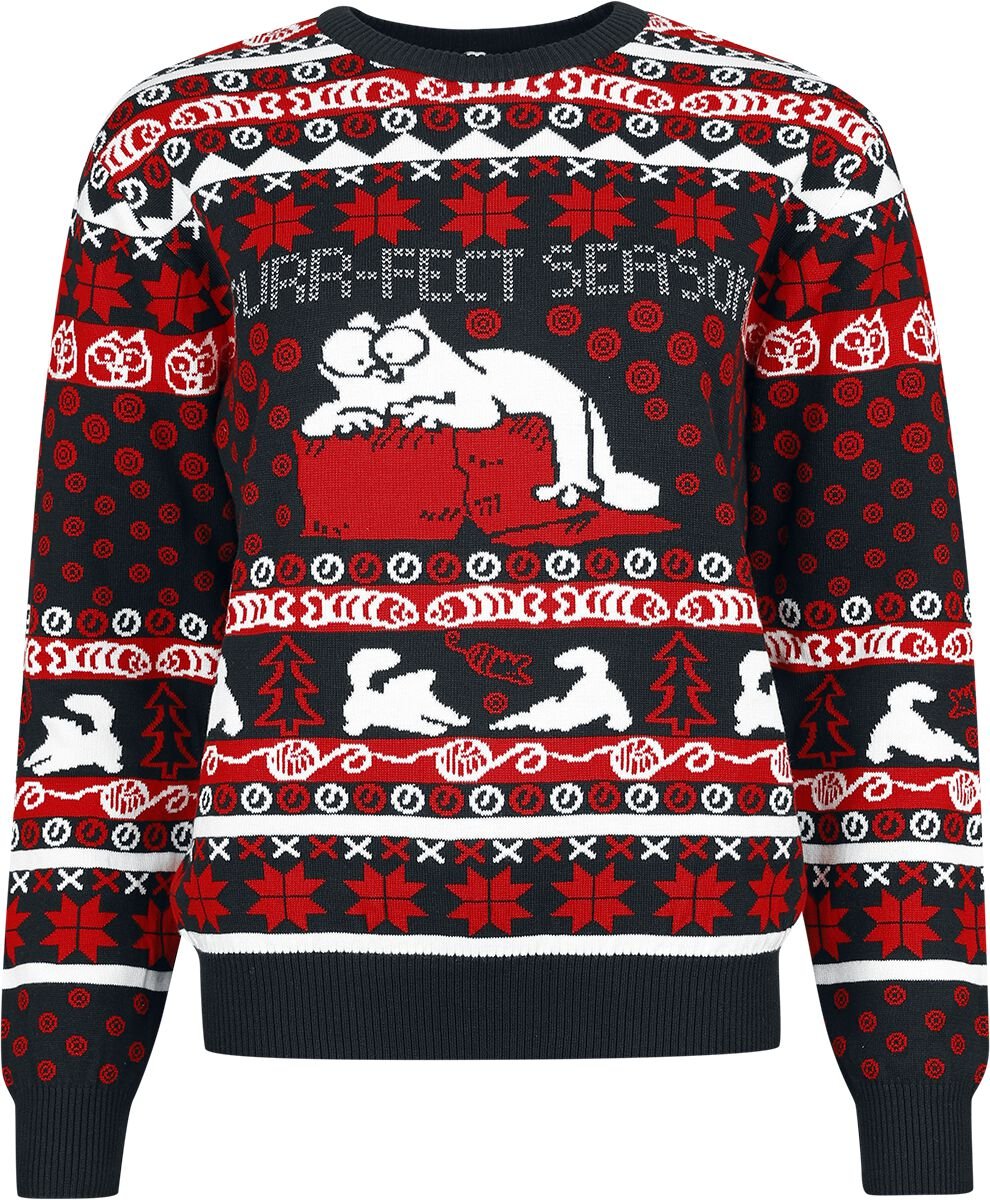 4250979866893 - Simons Cat Simon`s Cat - Karton Weihnachtspullover multicolor in XL