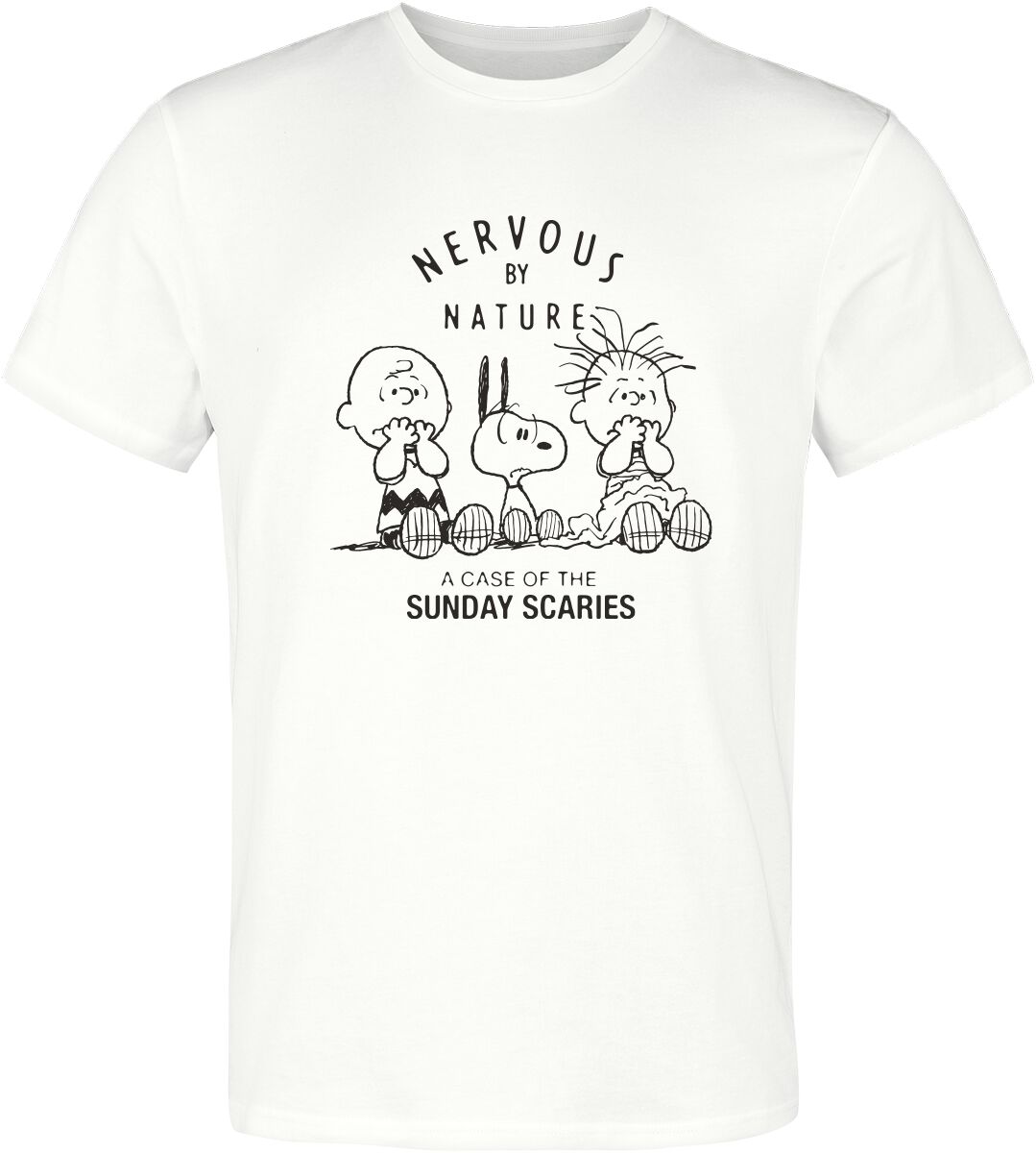 4250979869122 - Nervous By Nature A Case Of The Sunday Scaries T-Shirt weiß in S