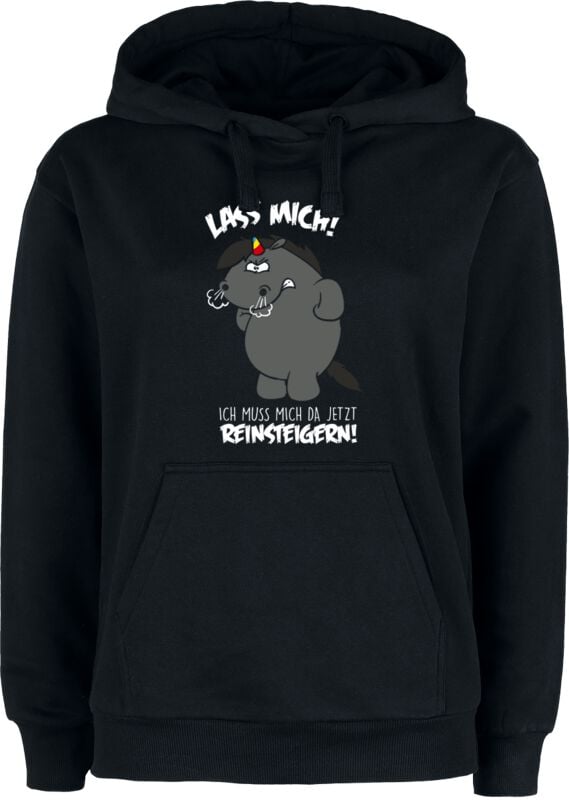 4250979870159 - Lass mich! Ich muss mich da jetzt reinsteigern! Kapuzenpullover schwarz in S