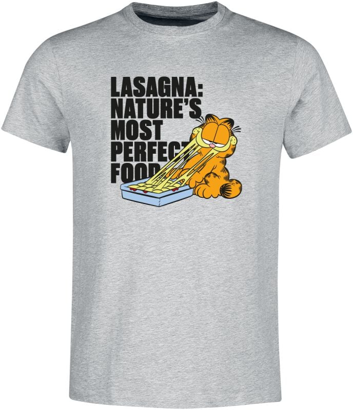 4250979872870 - Lasagna Nature`s Most Perfect Food T-Shirt grau meliert in S