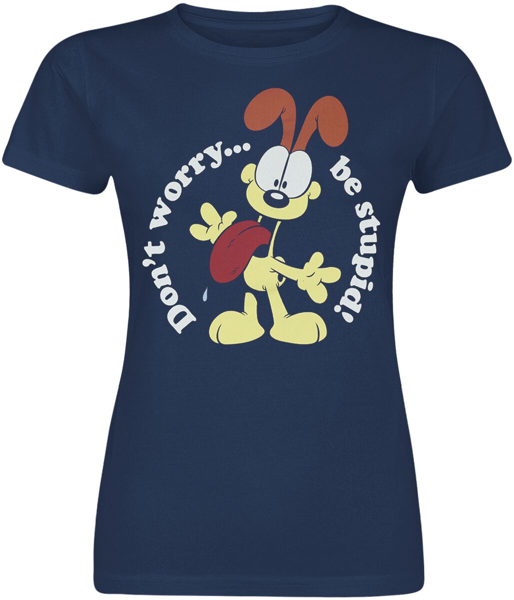 4250979873129 - Don`t Worry Be Stupid! T-Shirt blau in M 4250979873129 - Don`t Worry Be Stupid! T-Shirt blau in M